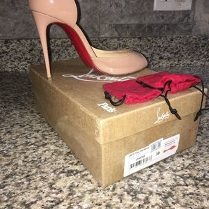 Christian Louboutin Cream and Red Heels with Iconic Design